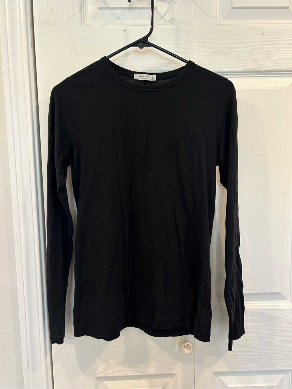 rag & bone Black Long-Sleeve Crewneck Tee